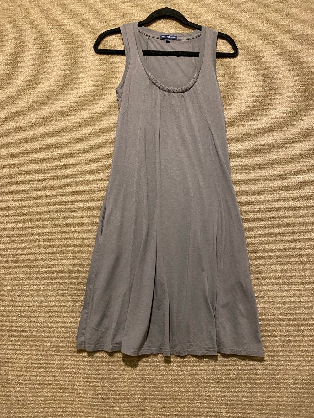 GAP Grey Knit Sleeveless Scoop Neck Tank Dress with Pockets Size S